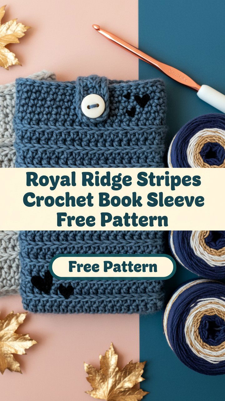 Royal Ridge Stripes Crochet Book Sleeve Tutorial