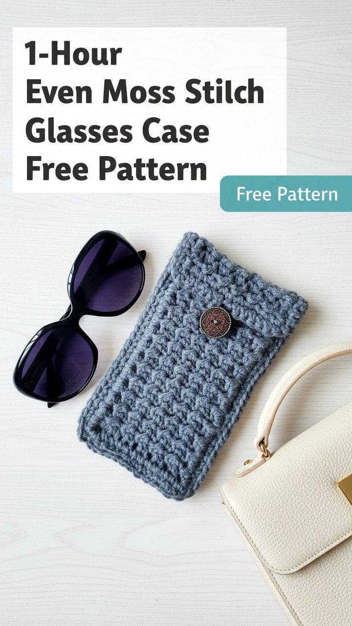 Even Moss Stitch Glasses Case Free Pattern