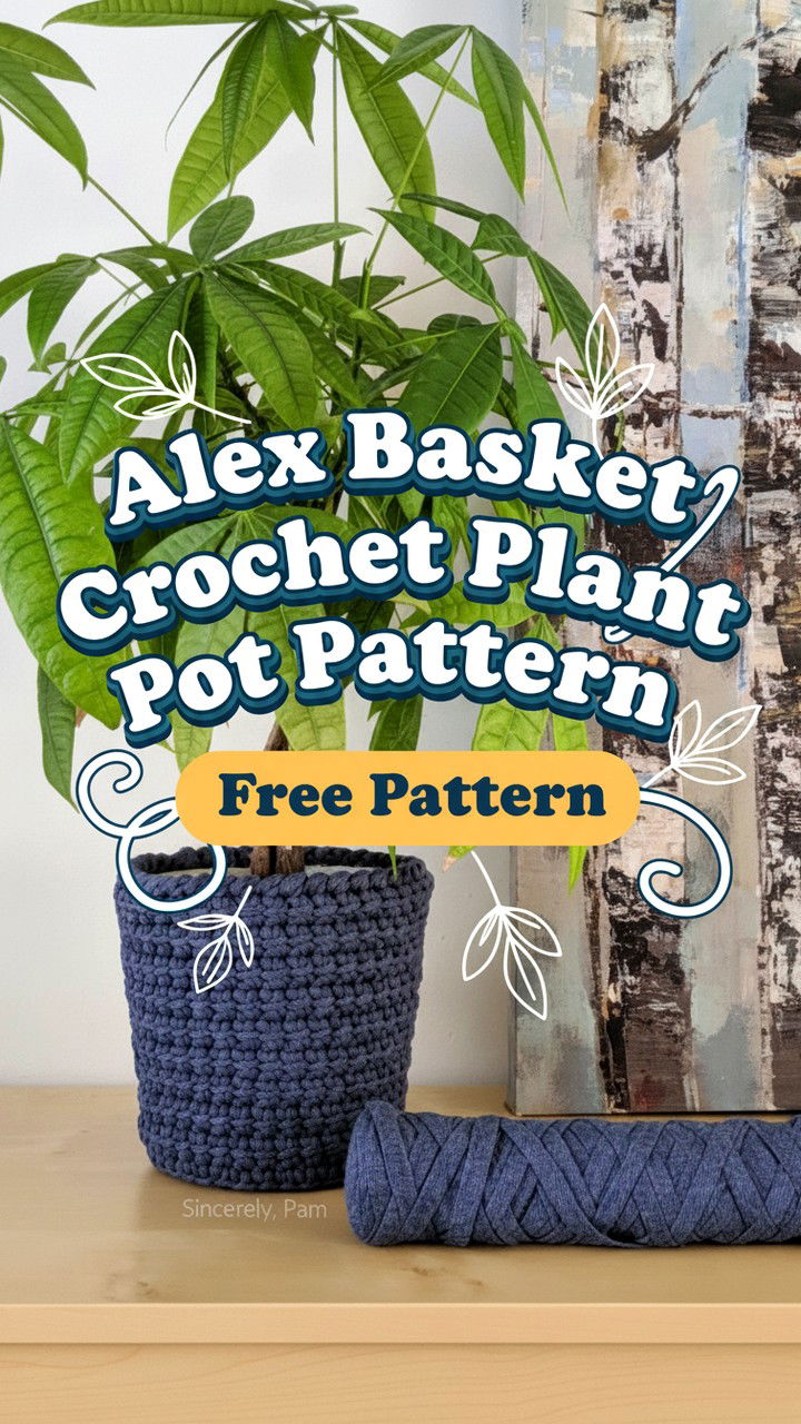 Modern Alex Basket Crochet Plant Pot Pattern