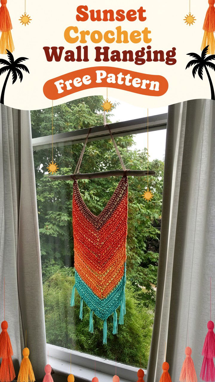Capturing the Horizon with a Sunset Crochet Wall Hanging