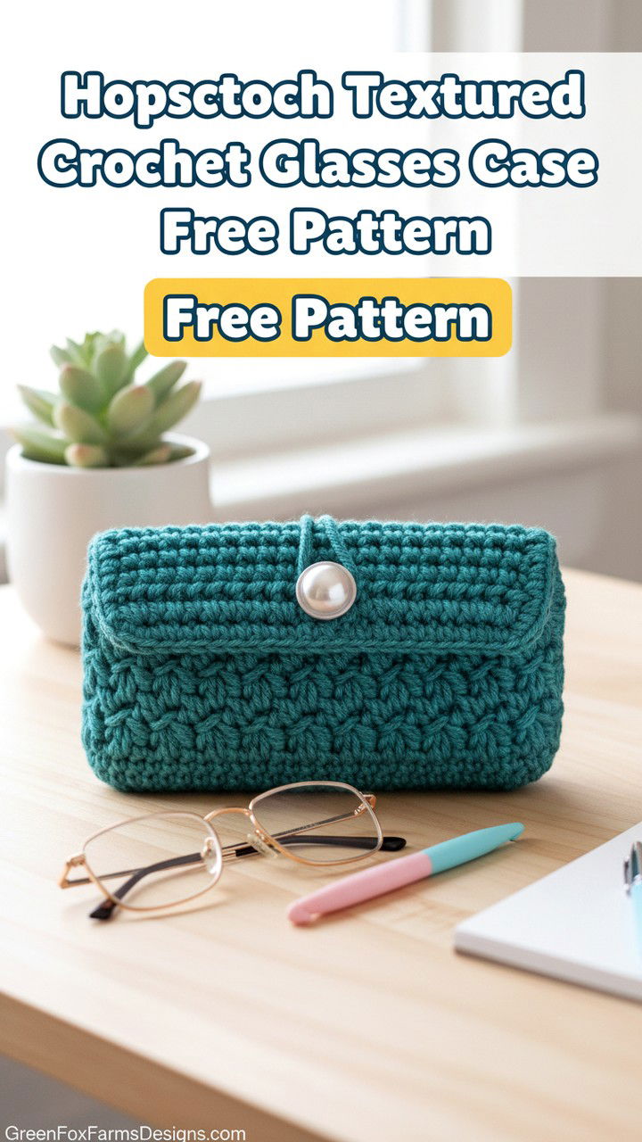 Hopscotch Crochet Glasses Case Free Pattern
