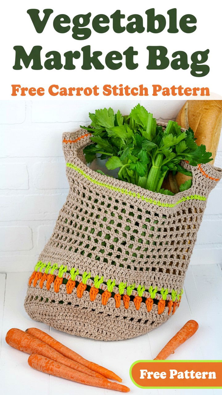 Vegetable Market Bag Free Crochet Pattern