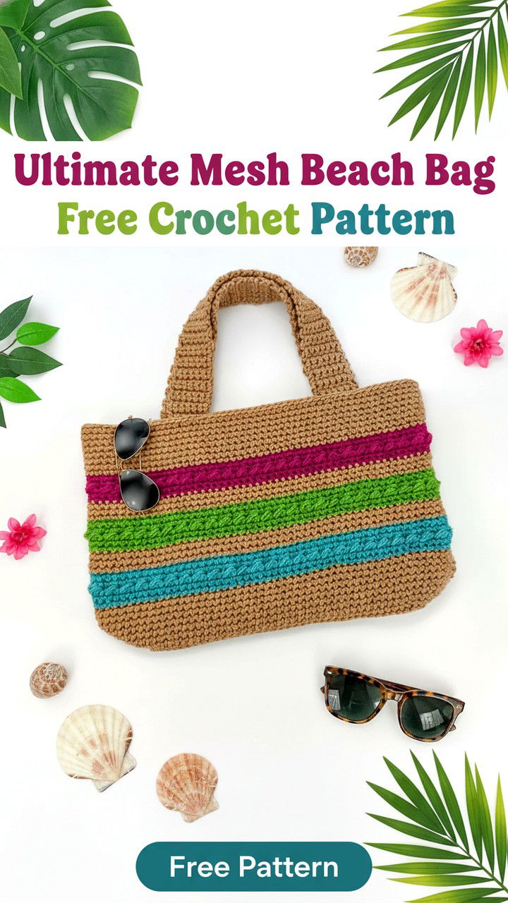 Ultimate Mesh Beach Bag Free Crochet Pattern