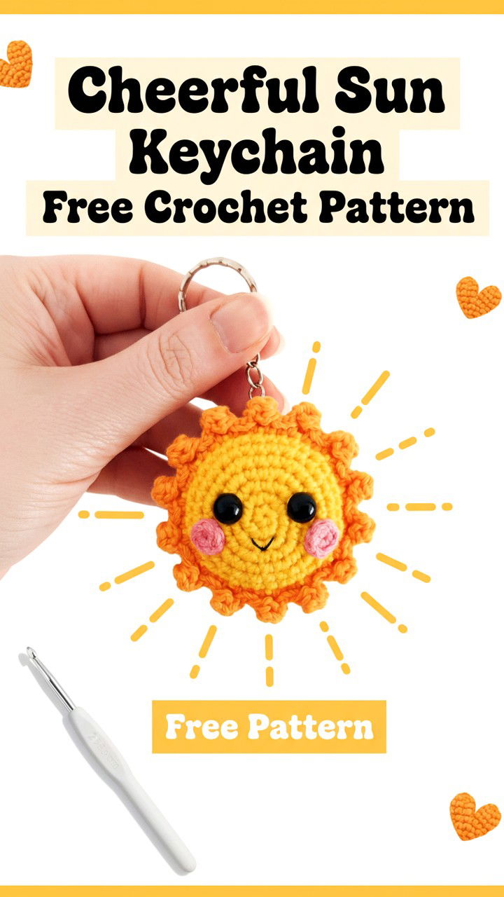 Brighten Your Day with Sun Keychain Crochet Pattern