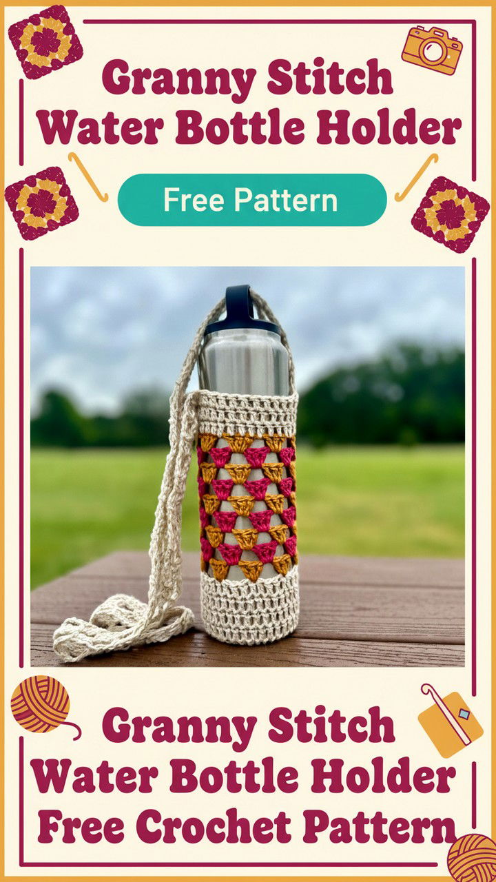 Chic and Speedy Granny Stitch Water Bottle Holder Pattern