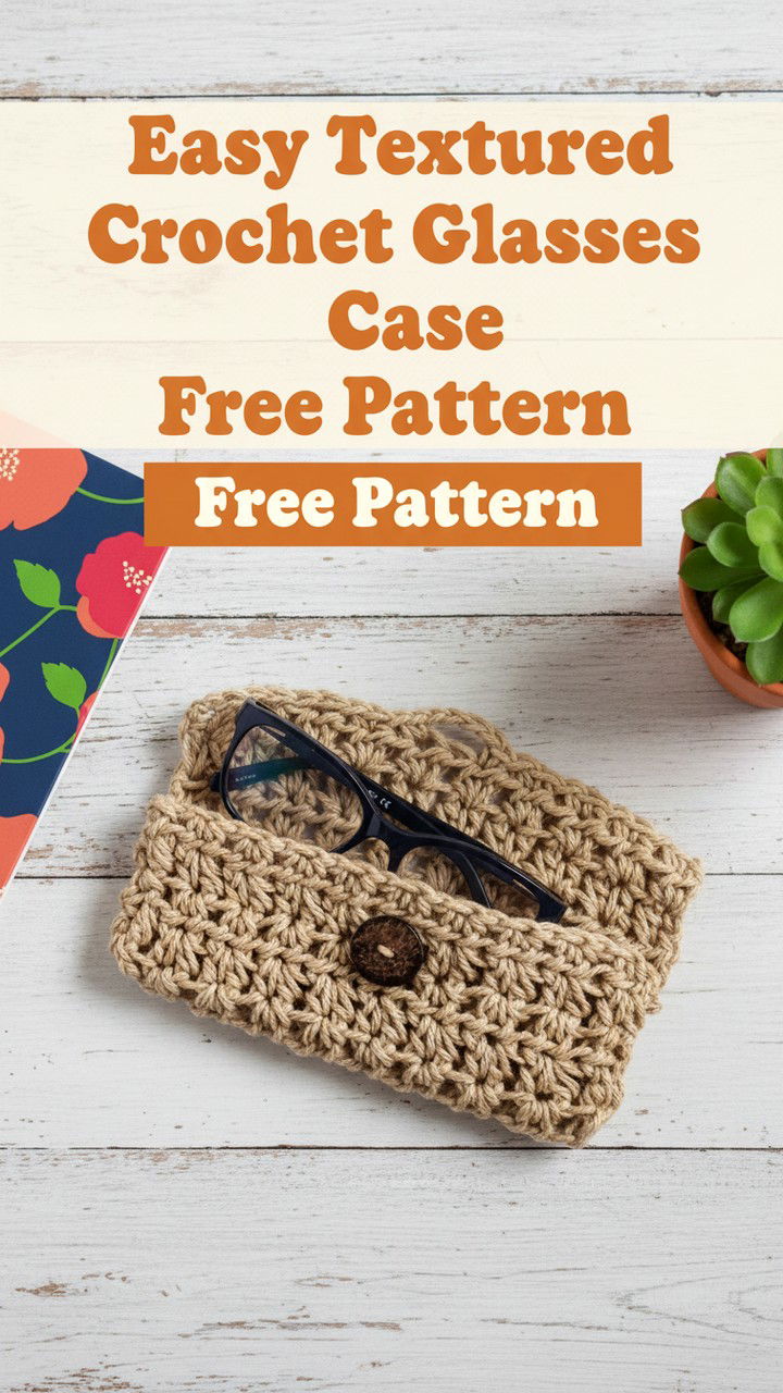 Easy Textured Crochet Glasses Case Free Pattern