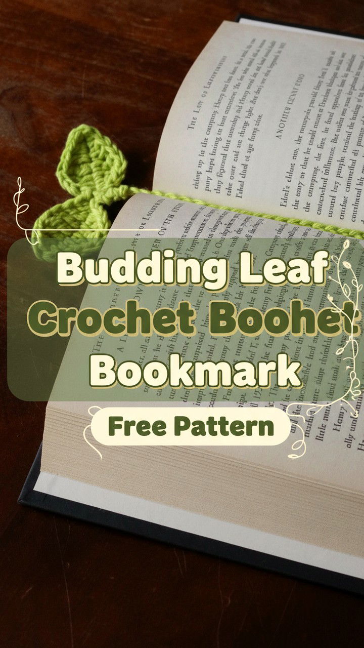 Elegant Budding Leaf Crochet Bookmark Pattern for Nature Lovers