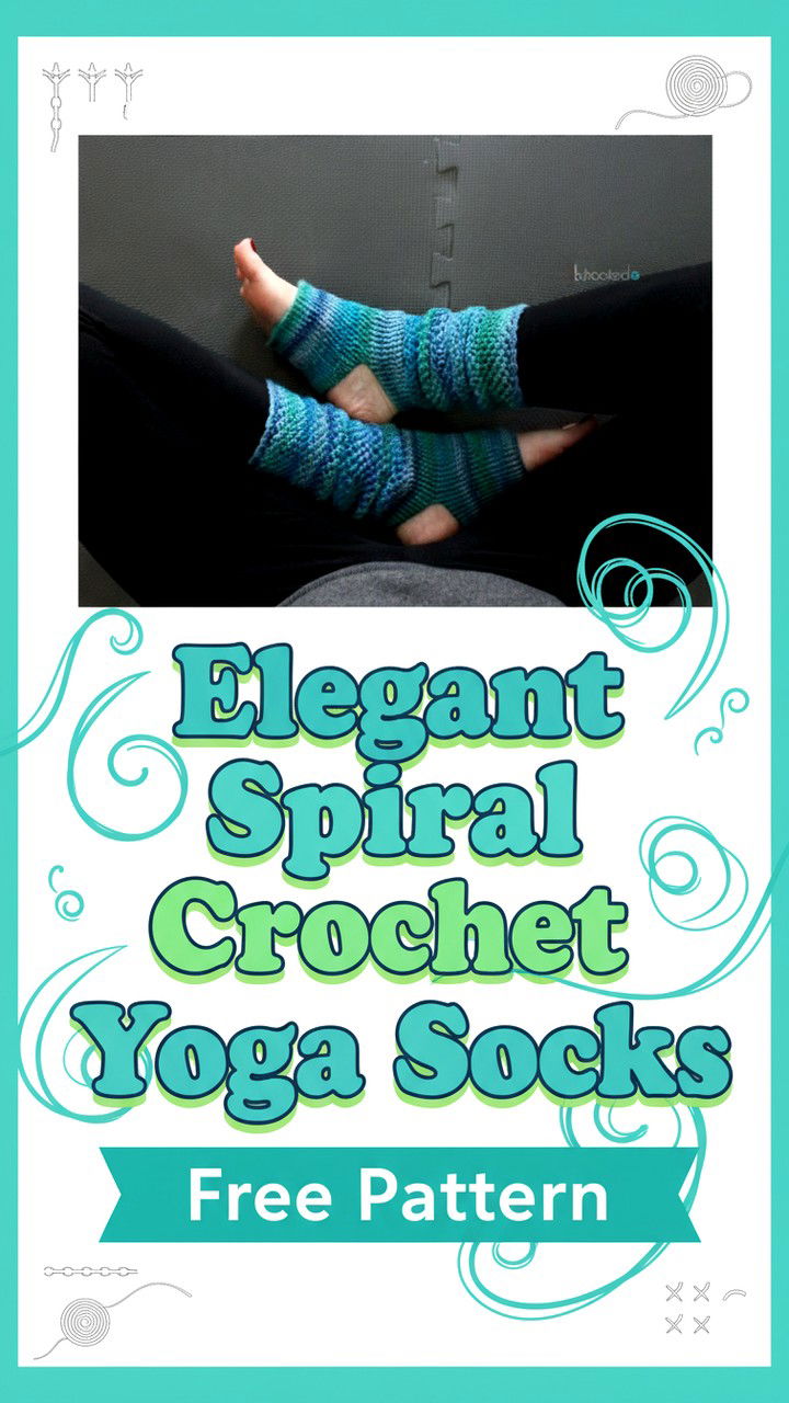 Elegant Spiral Crochet Yoga Socks