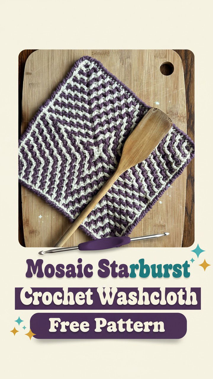 Mastering the Starburst Mosaic Crochet Washcloth Technique