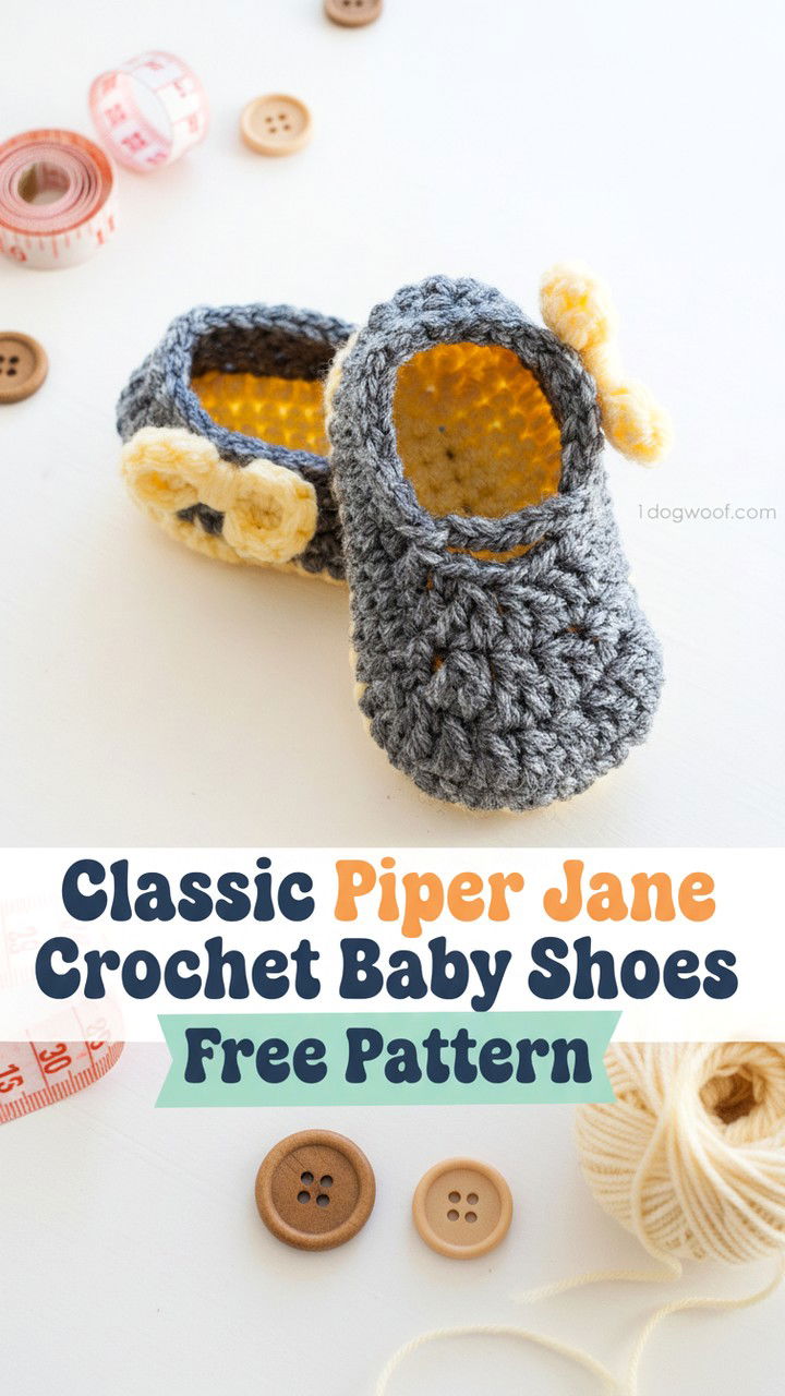 Elegant Piper Jane Baby Shoes Crochet Pattern