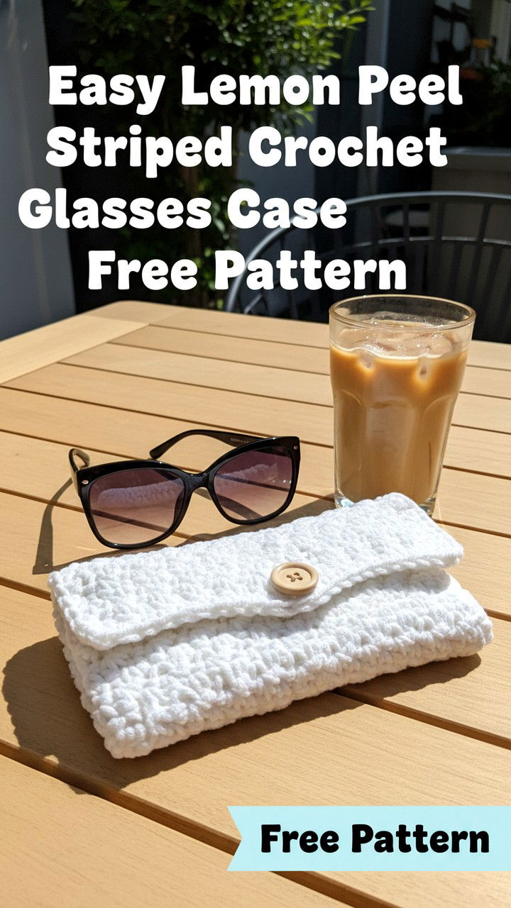 Easy Lemon Peel Striped Crochet Glasses Case Free Pattern