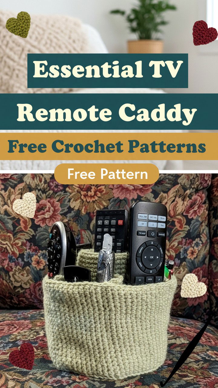 Essential TV Remote Caddy Free Crochet Patterns