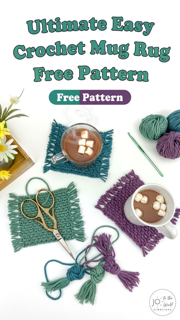 Easy Crochet Mug Rug Free Pattern