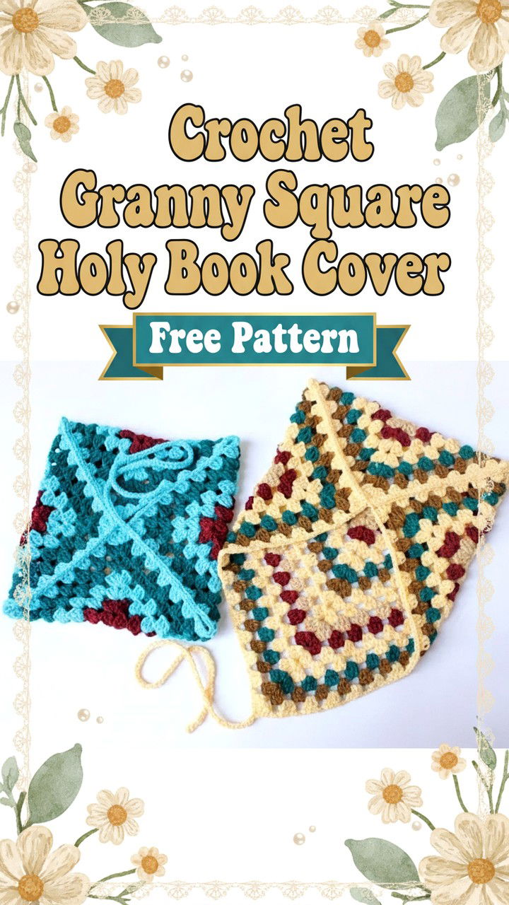Elegant Crochet Granny Square Holy Book Cover