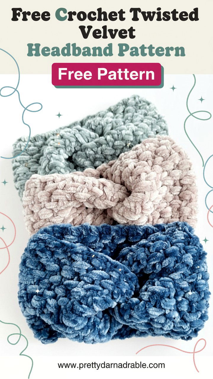 Master the Art of the Crochet Twisted Velvet Headband