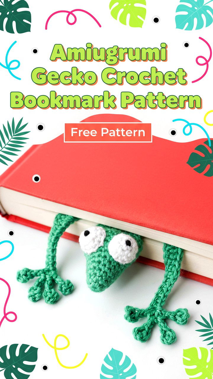 Playful Amigurumi Gecko Crochet Bookmark Pattern and Tutorial
