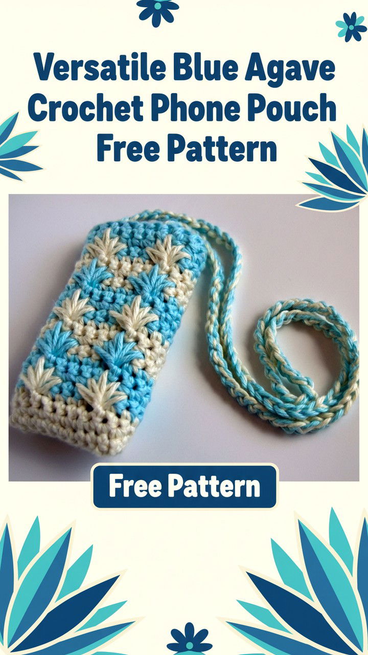Versatile Blue Agave Crochet Phone Pouch Free Pattern