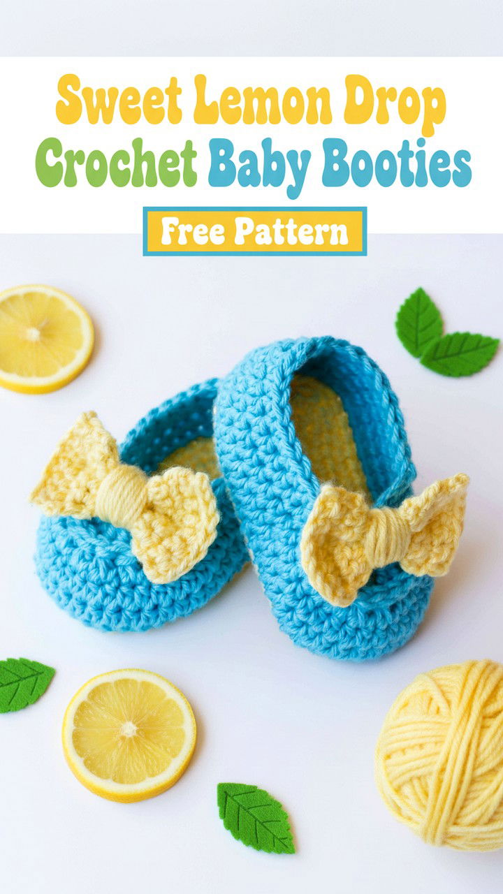 Vibrant and Cozy Lemon Drop Baby Booties Free Crochet Pattern