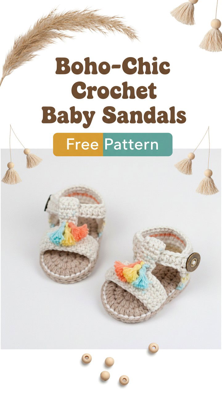 Boho Chic Crochet Baby Sandals Free Pattern