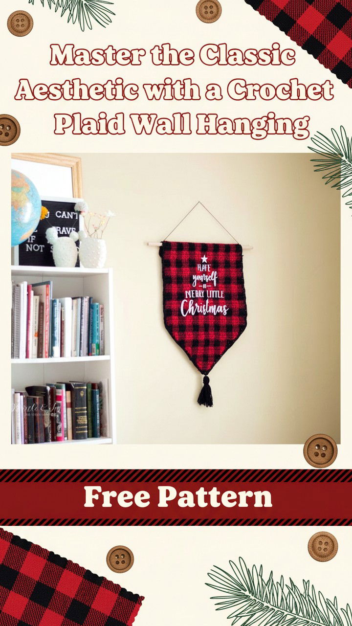 Master the Classic Aesthetic with a Crochet Plaid Wall Hanging