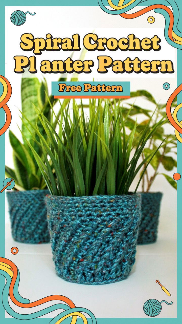 Modern Spiral Crochet Planter Cover Guide