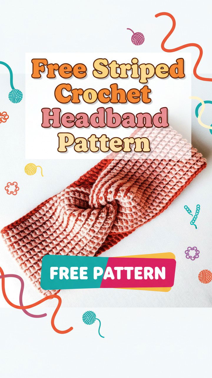 Striped Crochet Headband Free Pattern