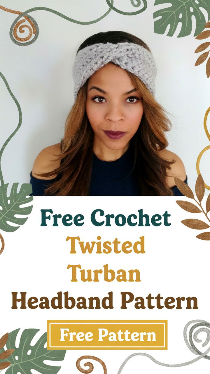 Modern Crochet Twisted Turban Headband Free Pattern