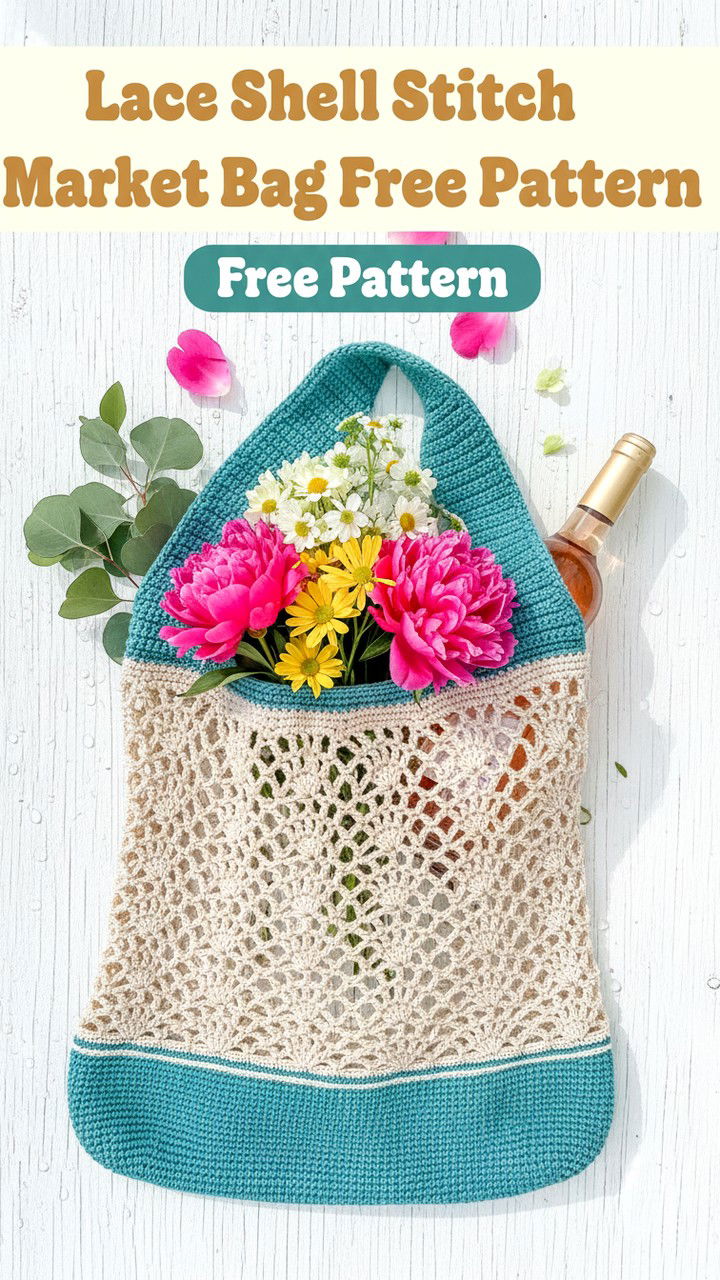 Shell Stitch Crochet Market Bag Free Pattern
