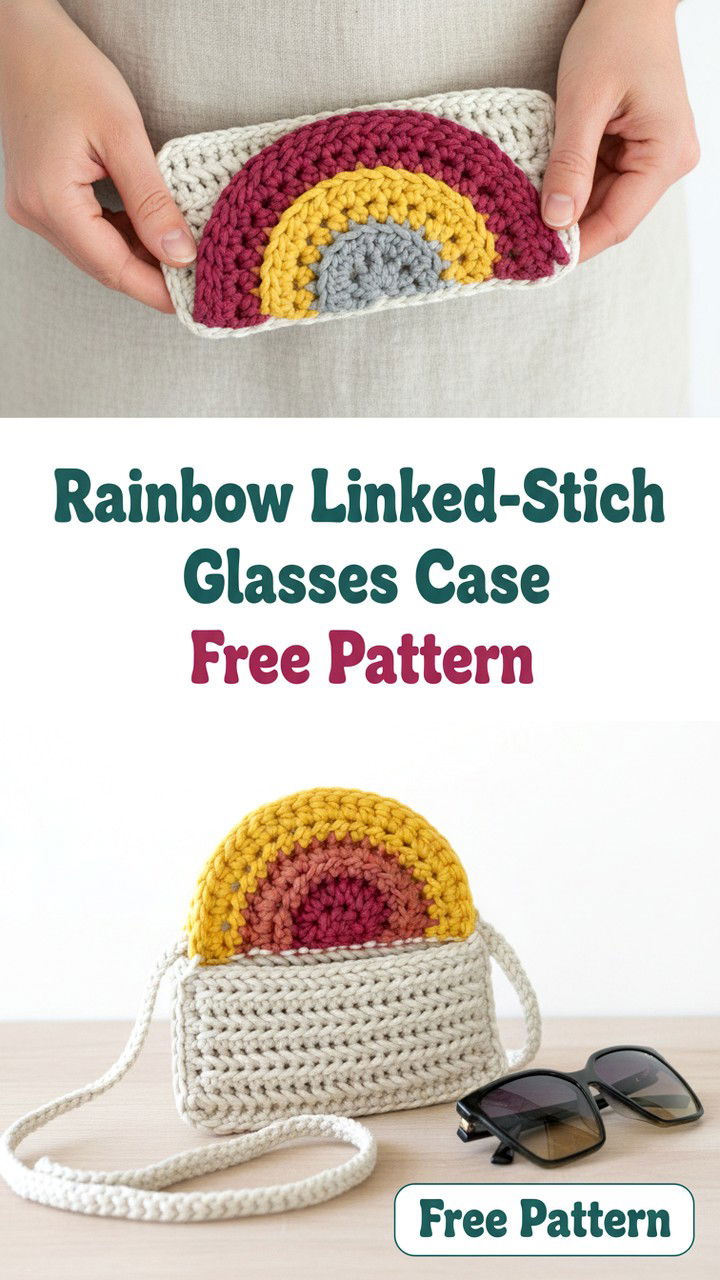 The Rainbow Crochet Glasses Case Free Pattern