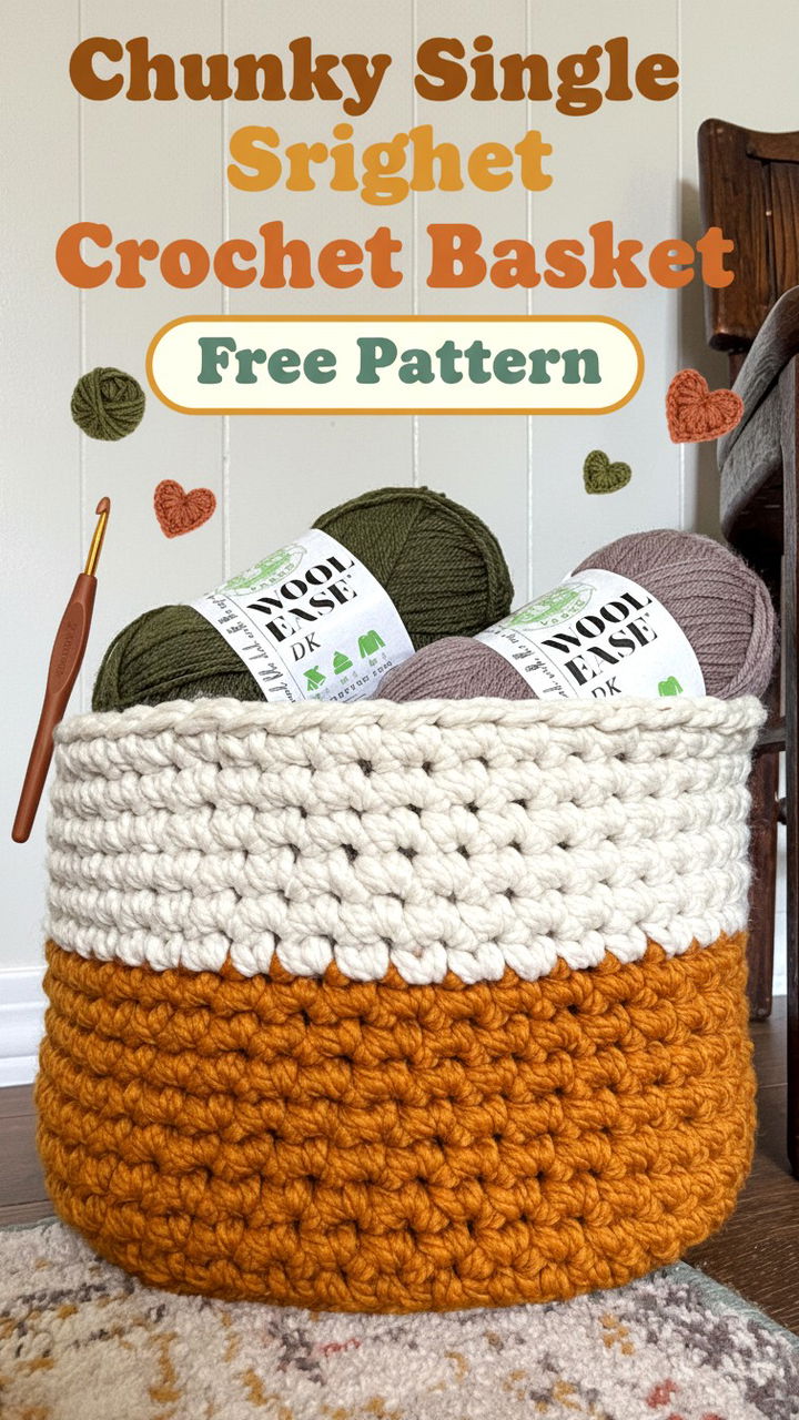 Chunky Single Crochet Basket Free Pattern