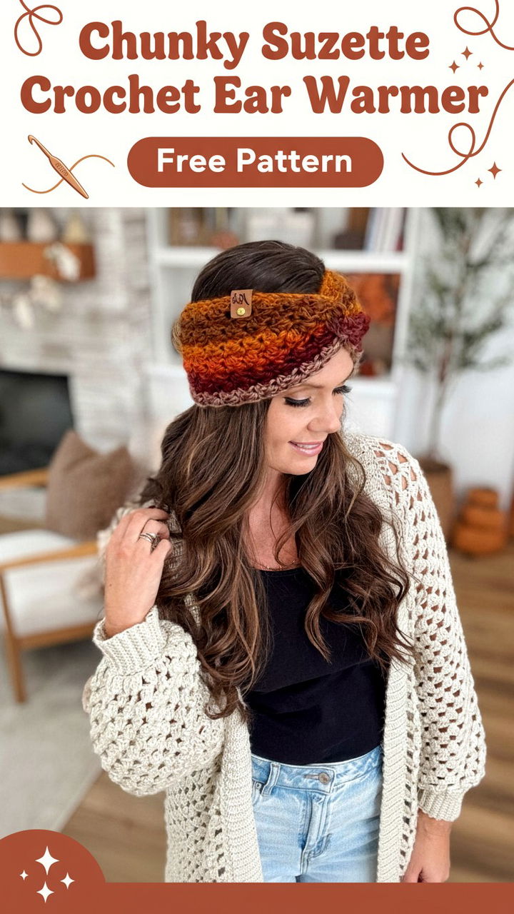 Chunky Suzette Crochet Ear Warmer Free Pattern