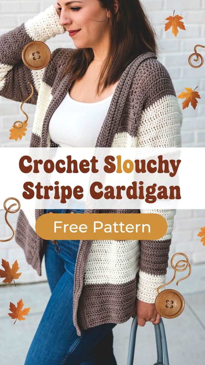 Effortless Style with the Crochet Slouchy Stripe Cardigan