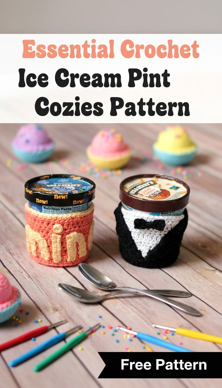 Essential Crochet Ice Cream Pint Cozies Pattern