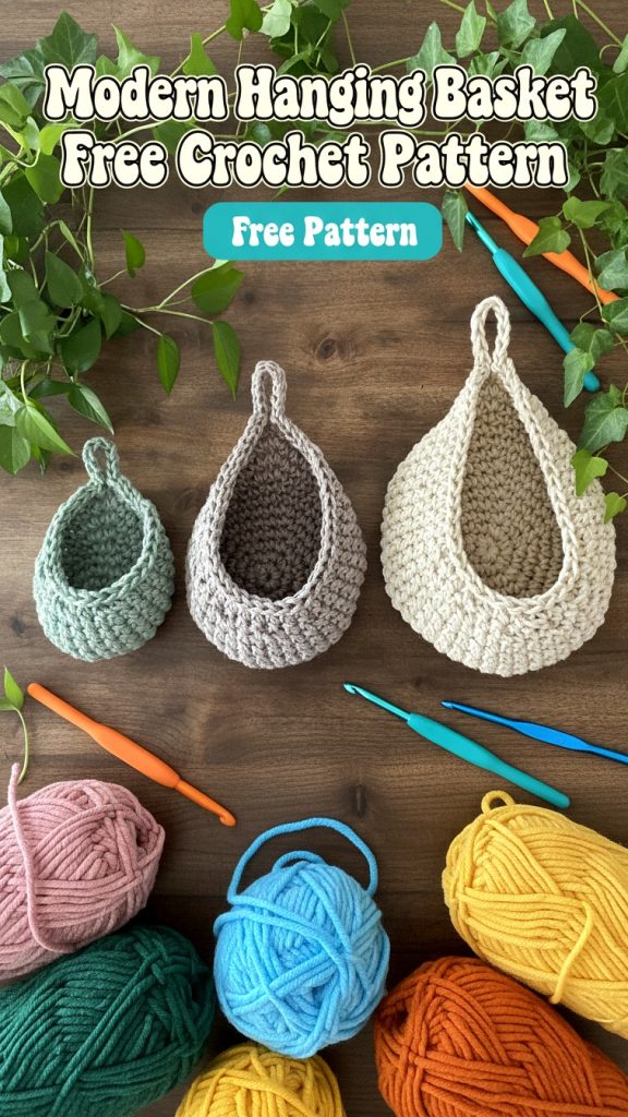 15 Free Crochet Hanging Basket Pattern Easy & Stylish Home Storage ...
