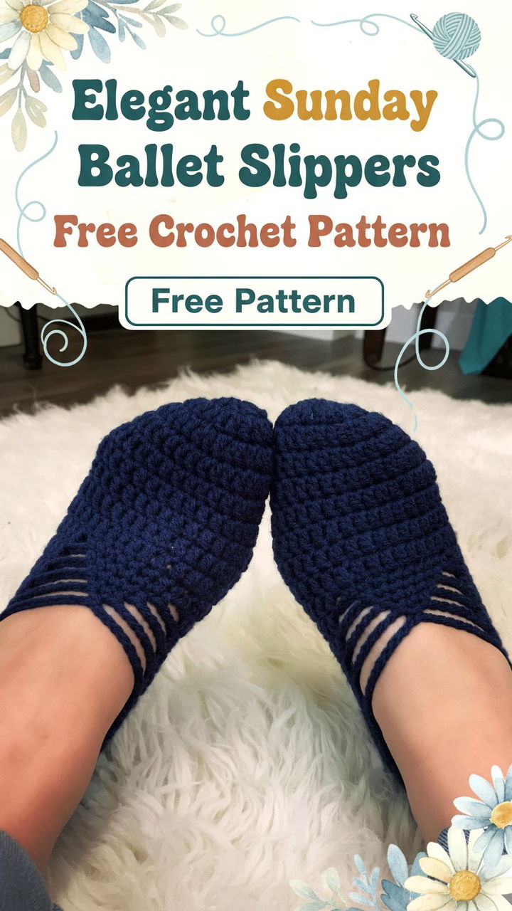 Elegant Sunday Ballet Slippers Free Crochet Pattern