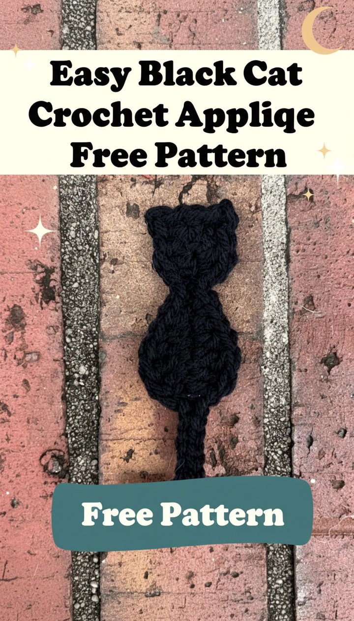 Master the Easy Black Cat Crochet Applique Free Pattern