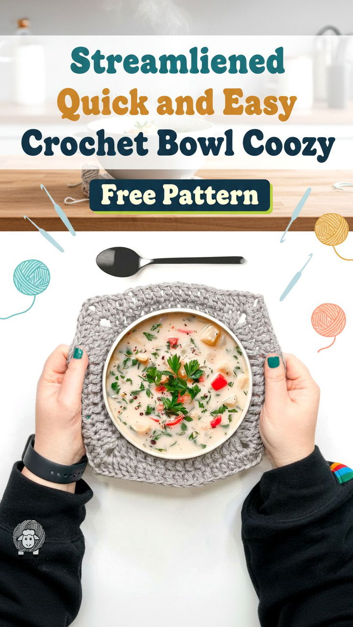 Streamlined Quick and Easy Crochet Bowl Cozy Pattern and Tutorial