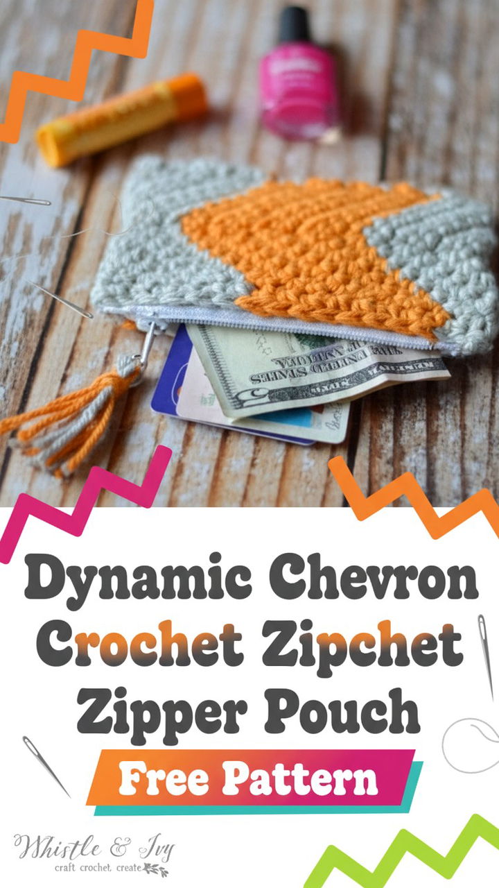Dynamic Chevron Crochet Zipper Pouch Pattern