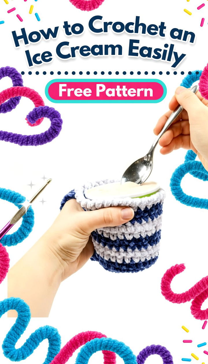 Learn How to Crochet an Ice Cream Cozy Easily with This Free Pattern