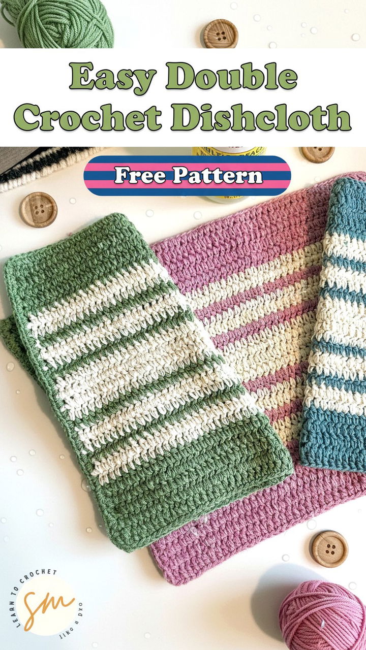 Easy Double Crochet Dishcloth Free Pattern