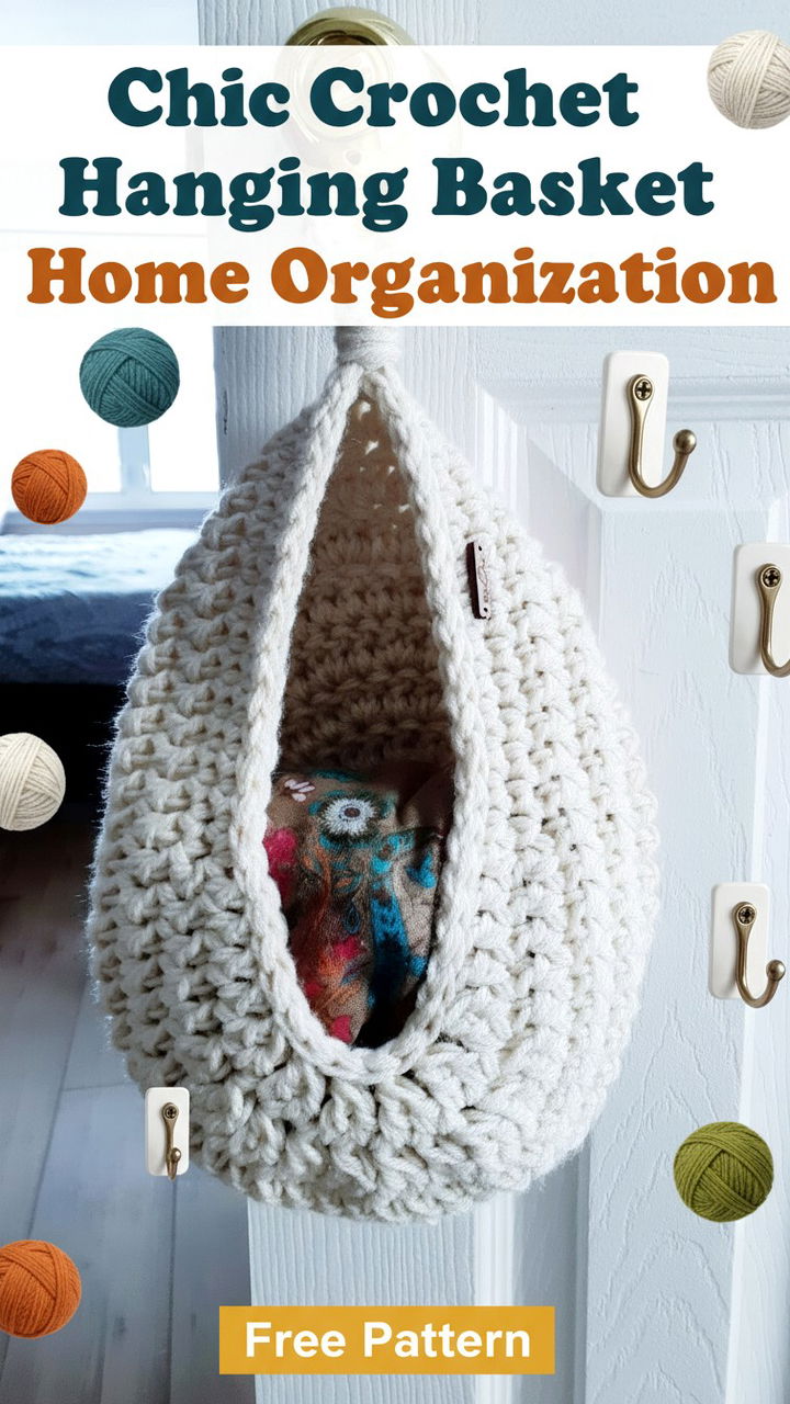Chic Crochet Hanging Basket Home Organization