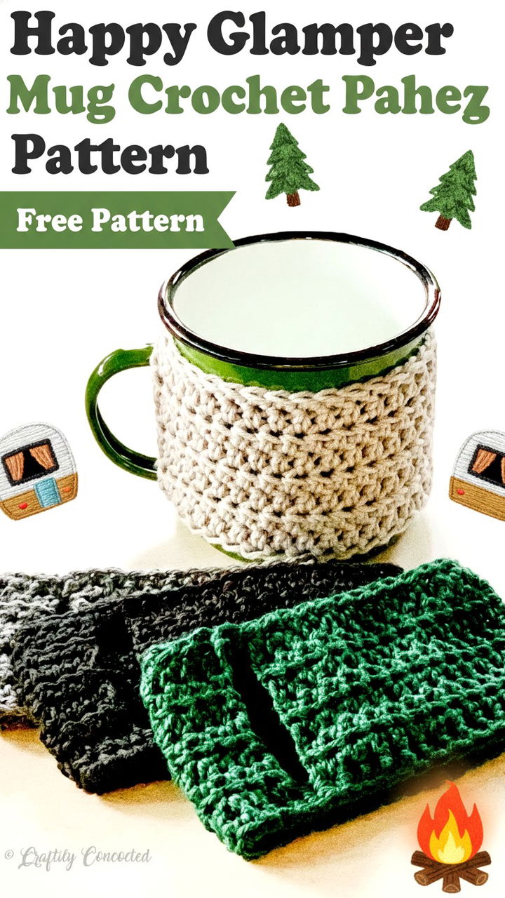 Happy Glamper Mug Cozy Free Crochet Pattern