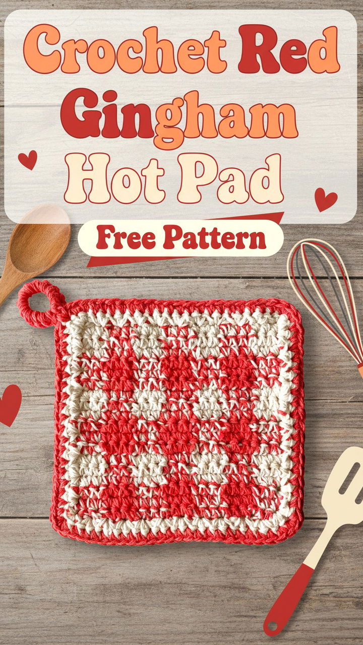 Master the Classic Red Gingham Crochet Hot Pad Pattern