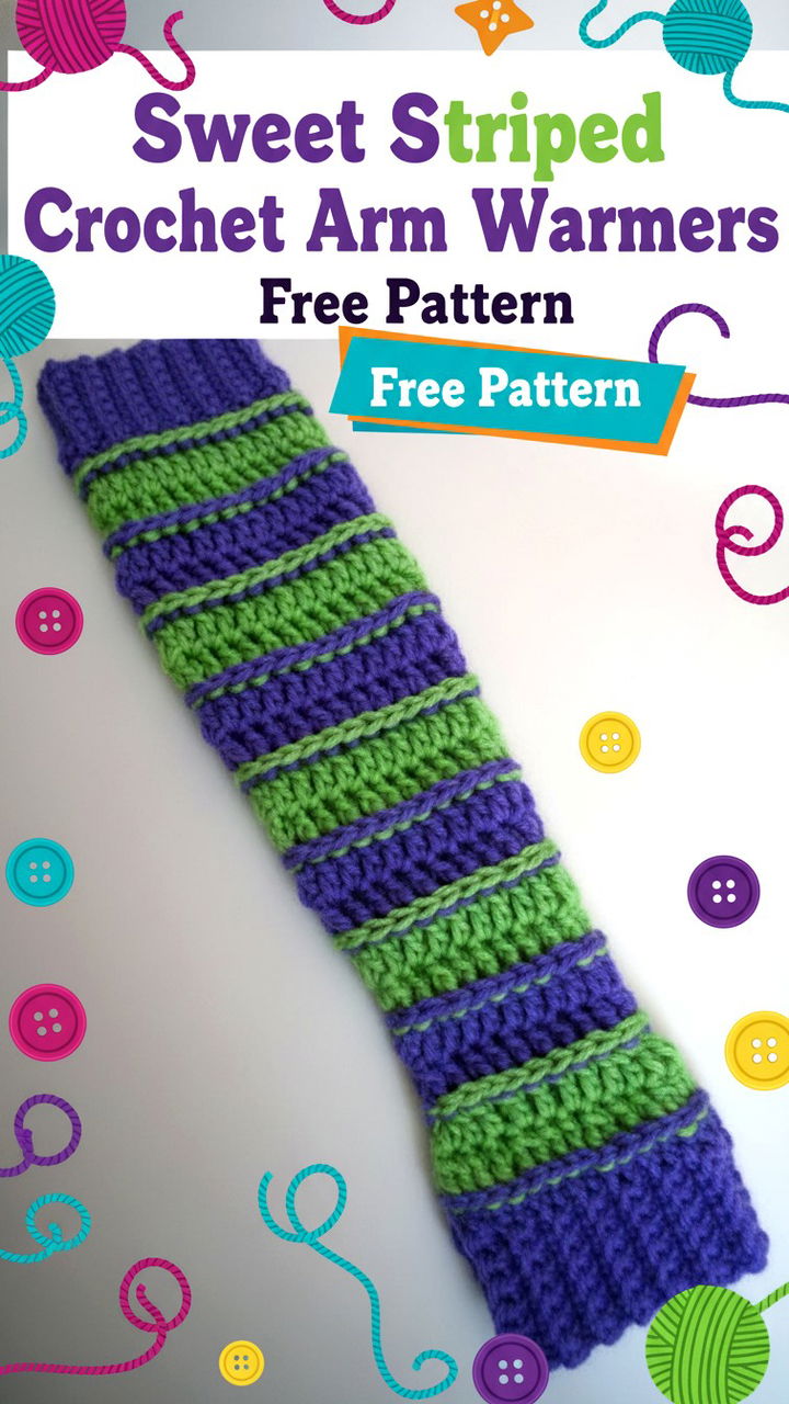 Stay Warm in Style with These Sweet Striped Crochet Arm Warmers