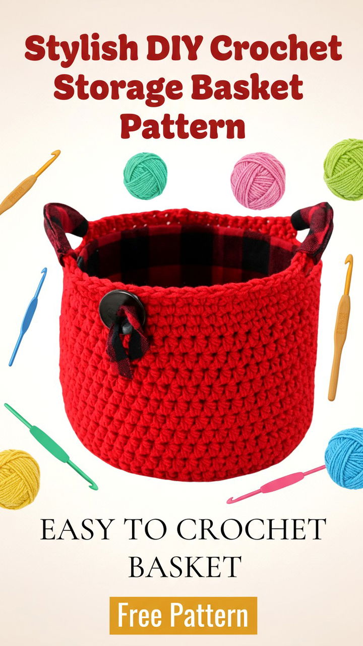 Stylish DIY Crochet Storage Basket Pattern
