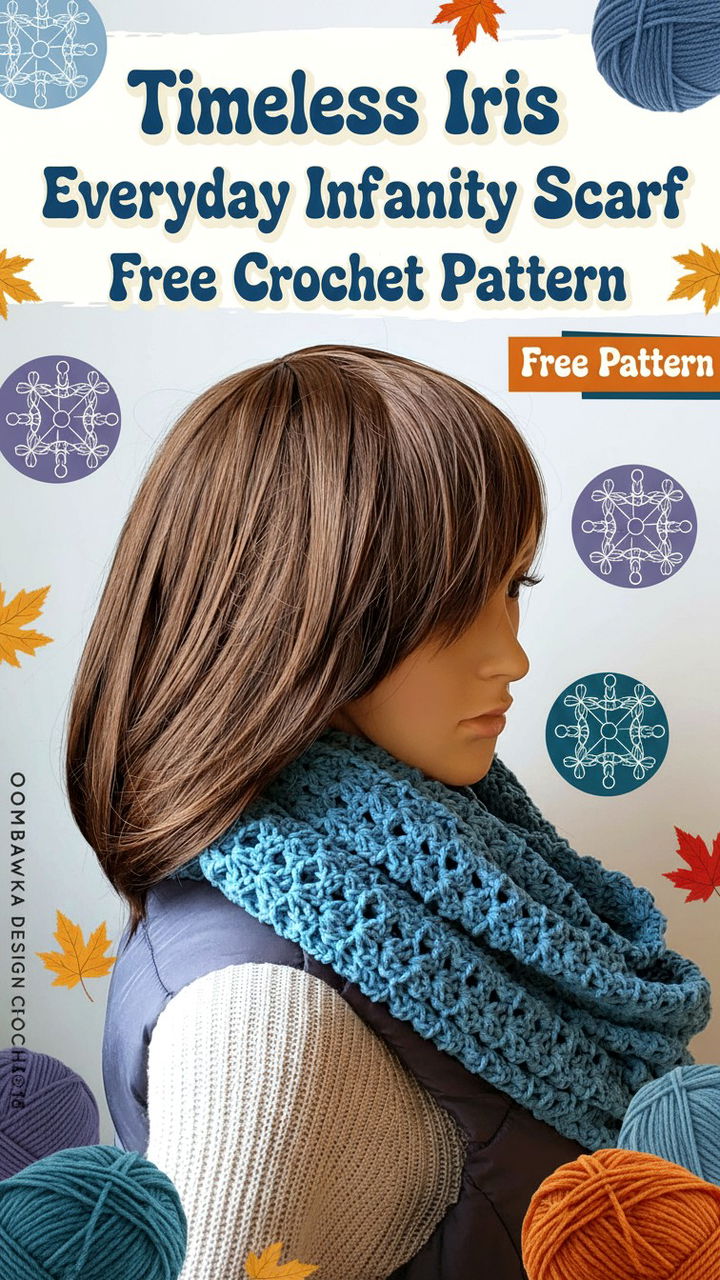 Timeless Iris Everyday Infinity Scarf Crochet Guide