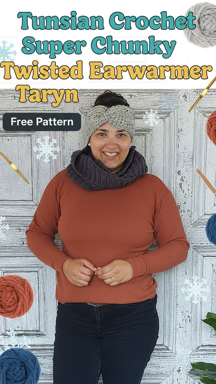 Tunisian Crochet Super Chunky Twisted Taryn Ear warmer