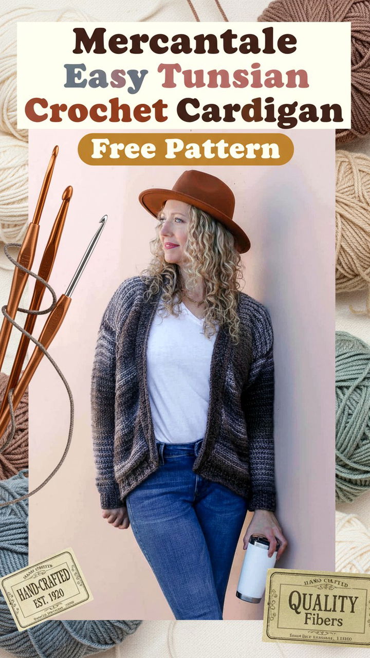 Elevating Your Wardrobe with the Mercantile Easy Tunisian Crochet Cardigan
