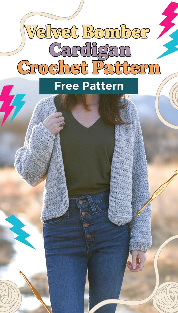 Modern Velvet Bomber Cardigan Crochet Pattern