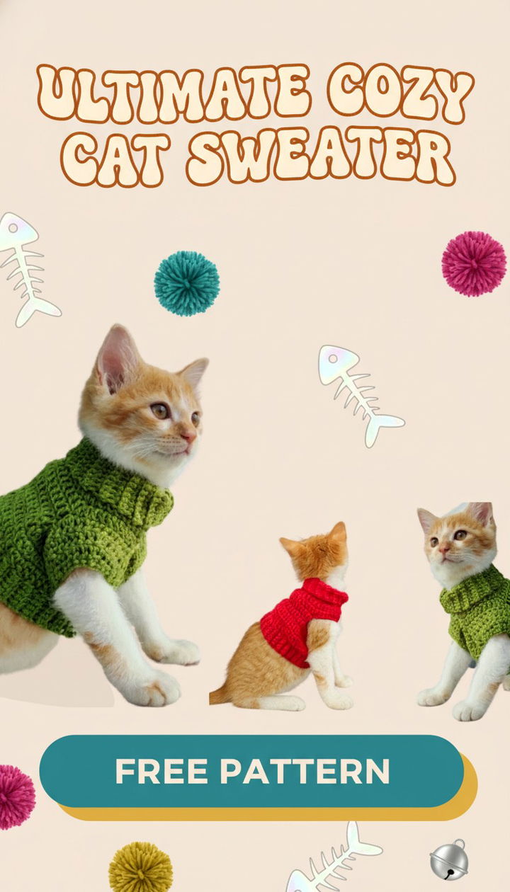 Ultimate Cozy Cat Sweater Free Crochet Pattern